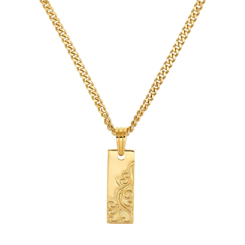 PLATE NECKLACE 925 SILVER 18K GOLD PLATED - IDENTIM®