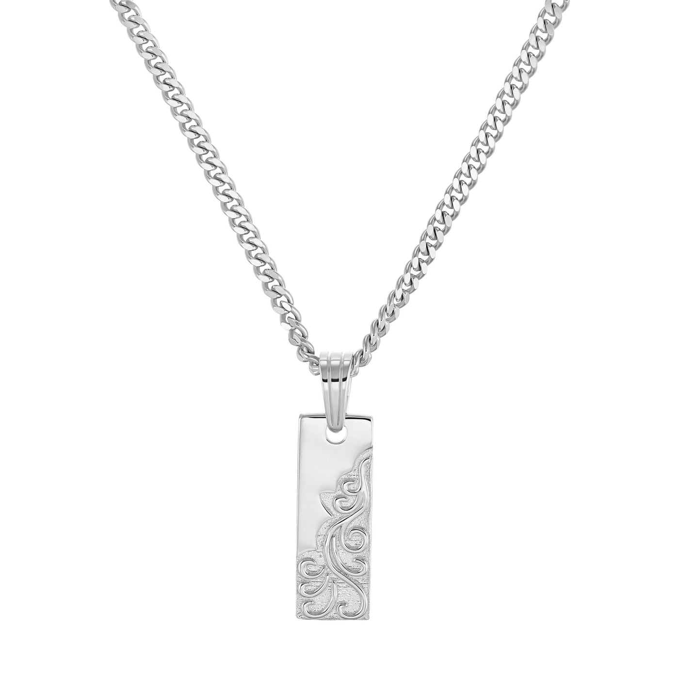 PLATE NECKLACE 925 SILVER RHODIUM PLATED - IDENTIM®