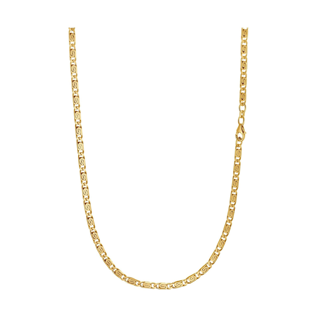 IDENTIM Men s necklace S curb chain gold chain men s chain 3.80mm 925 silver 18 carat gold plated
