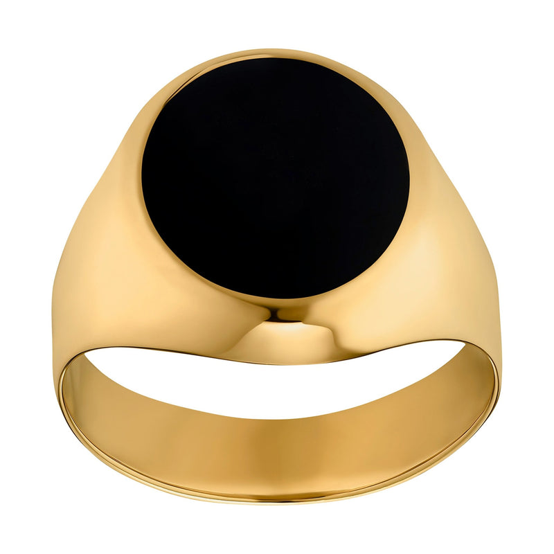 SIGNET RING ONYX OVAL 585 GOLD