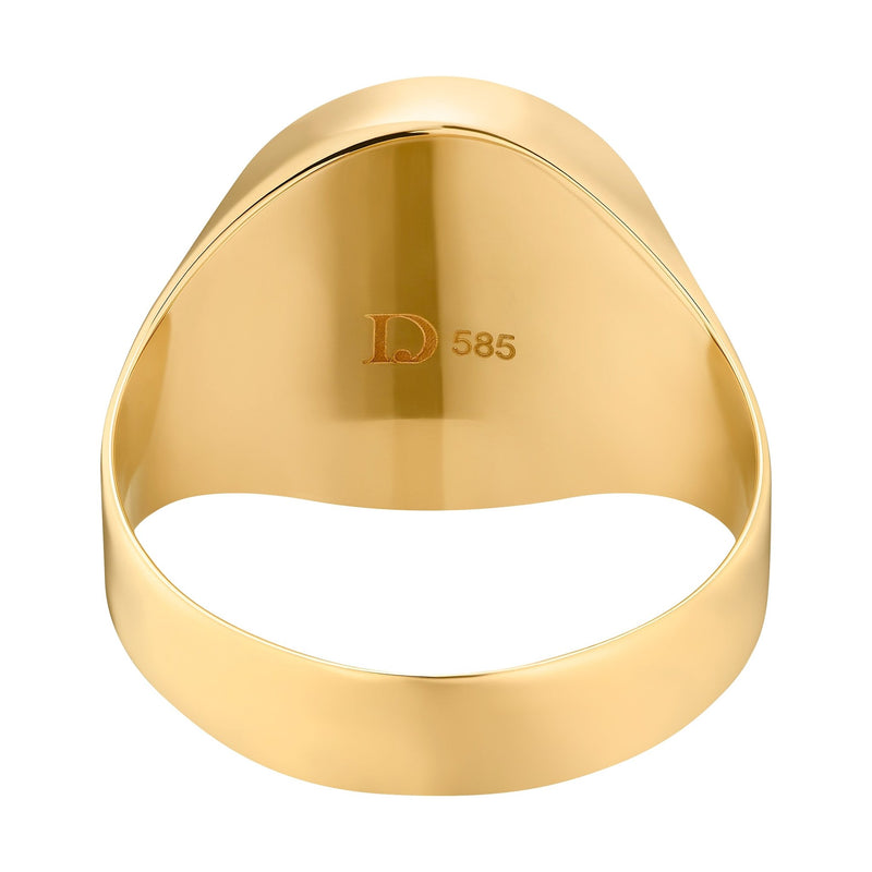 SIGNET RING ONYX OVAL 585 GOLD