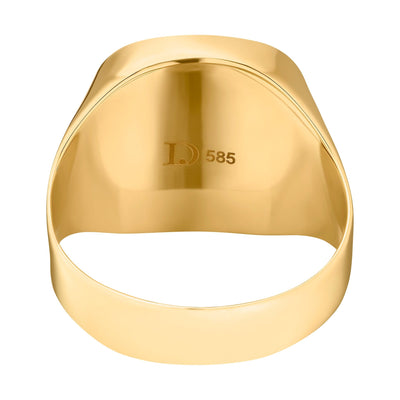 SIGNET RING ONYX SQUARE 585 GOLD - IDENTIM®